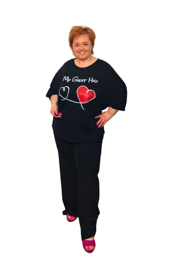 Plus size viskózová súprava s potlačou